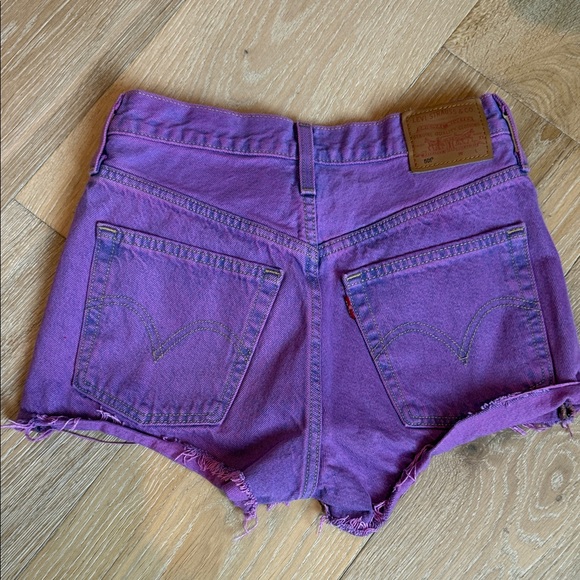 Levi's Purple Denim Cutoff Shorts - Picture 2 of 4